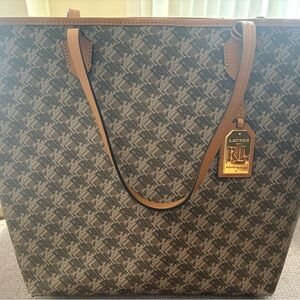 Ralph Lauren Brown & Tan Signature RLL Tote